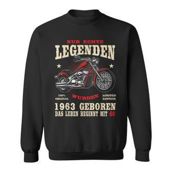 60. Geburtstag Biker Sweatshirt für Männer, Chopper Motorrad 1963 Design - Seseable
