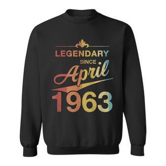 60 Geburtstag 60 Jahre Alt Legendär Seit April 1963 V6 Sweatshirt - Seseable