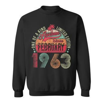 60 Year Old Awesome Since February 1963 Gifts 60Th Birthday Sweatshirt - Seseable