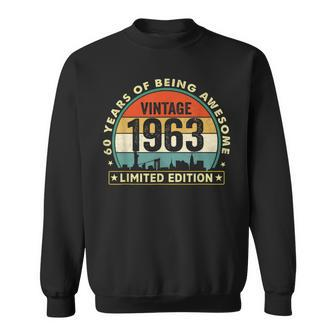 60 Year Old Gifts Made In 1963 Vintage 60Th Birthday Retro Sweatshirt - Seseable