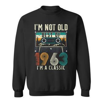 60 Year Old Gifts Vintage 1963 60Th Birthday Cassette Tape Men Women Sweatshirt Graphic Print Unisex - Seseable