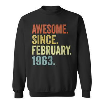 60 Year Old Gifts Vintage Retro February 1963 60Th Birthday Sweatshirt - Seseable
