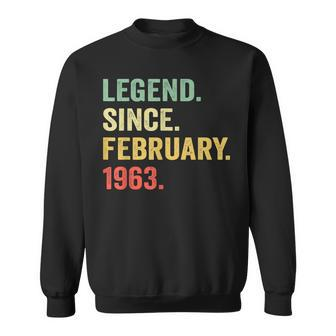 60 Years Old Gifts Legend Since February 1963 60Th Bday Men Men Women Sweatshirt Graphic Print Unisex - Seseable
