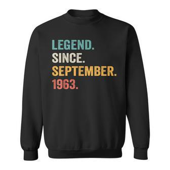 60 Years Old Gifts Legend Since September 1963 60Th Bday Men Sweatshirt - Seseable