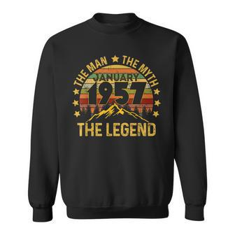 64 Years Old Birthday Gifts The Man Myth Legend January 1957 Sweatshirt - Seseable