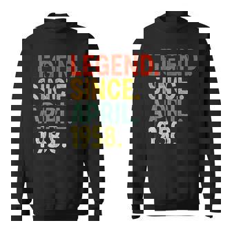 65 Year Old Legend Since April 1958 65Th Birthday Sweatshirt | Mazezy