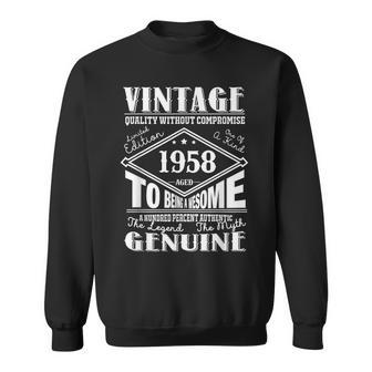 65Th Birthday Vintage Legends Born In 1958 65 Years Old Sweatshirt - Thegiftio UK