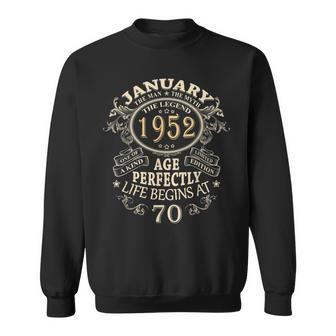 70Th Vintage Birthday For Man Myth Legend January 1952 Gift For Mens Sweatshirt - Seseable
