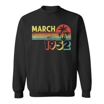 71 Years Old 71St Retro Birthday March 1952 Sweatshirt - Seseable