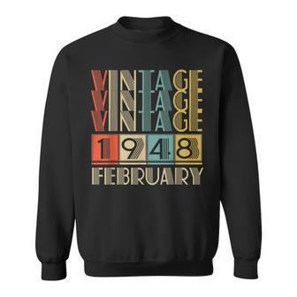 75 Year Old Gift Vintage Made In February 1948 75Th Birthday Sweatshirt - Thegiftio UK