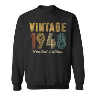 75 Year Old Gifts Vintage 1948 Limited Edition 75Th Birthday V2 Men Women Sweatshirt Graphic Print Unisex - Seseable