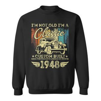 75 Year Old Vintage 1948 Classic Car 75Th Birthday Gifts Men Women Sweatshirt Graphic Print Unisex - Seseable