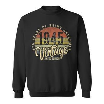 75Th Birthday Gift Vintage 1945 Retro Bday 75 Years Old Sweatshirt - Seseable