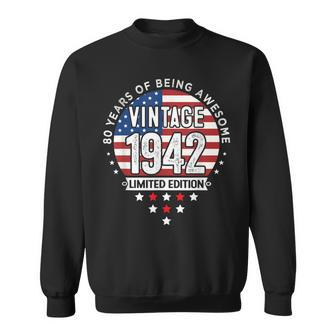 80 Year Old Gifts Vintage 1942 Limited Edition 80Th Birthday Sweatshirt - Seseable