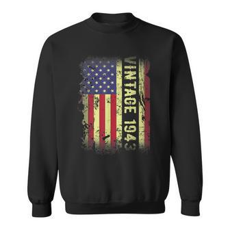 80 Year Old Gifts Vintage 1943 American Flag 80Th Birthday Sweatshirt | Mazezy