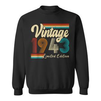 80 Year Old Gifts Vintage 1943 Limited Edition 80Th Birthday Men Women Sweatshirt Graphic Print Unisex - Seseable