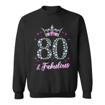 80 Years Old Gifts 80 & Fabulous Since 1942 80Th Birthday Men Women Sweatshirt Graphic Print Unisex - Thegiftio UK