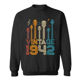 81St Birthday Gifts Vintage 1942 Guitarist Guitar Lovers Sweatshirt - Seseable