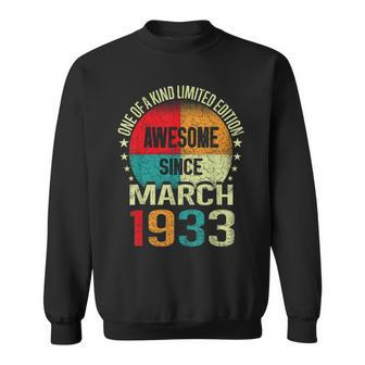 90 Year Awesome Since March 1933 Vintage 90Th Birthday Gifts Sweatshirt | Mazezy