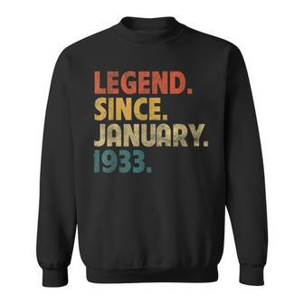 90 Year Old Gift Legend Since January 1933 90Th Birthday Sweatshirt - Thegiftio UK
