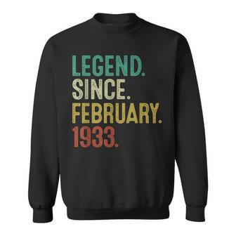 90 Year Old Gifts 90Th Birthday Legend Since February 1933 Sweatshirt - Seseable