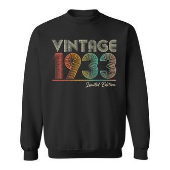 90 Years Old Vintage 1933 90Th Birthday Gifts For Women Men Sweatshirt - Seseable