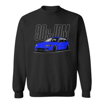 90S Jdm Blue Eg Car Graphic Sweatshirt | Mazezy