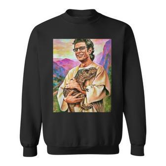 A Man And His Mystical Baby T-Rex Sweatshirt | Mazezy