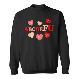 AbcDeFu Valentines Retro Funny Hearts Valentine Candy Men Women Sweatshirt Graphic Print Unisex - Seseable