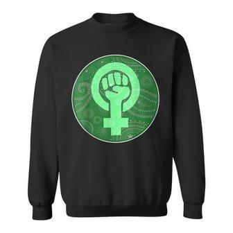 Abortion Rights Feminist Fist Green Bandana Pro Choice Sweatshirt | Mazezy