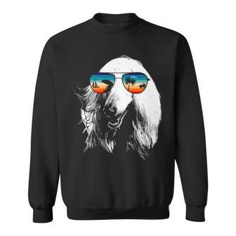 Afghan Hound With Glasses Sunglasses Retro Style Sweatshirt | Mazezy