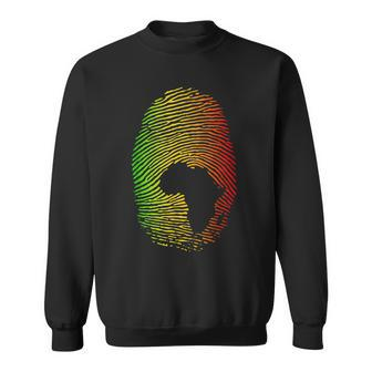 Africa Is In My Dna Fingerprint African Roots Africa Map Sweatshirt - Seseable