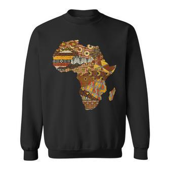 Africa Map Kente Cloth Black History Month Afro Africa Pride Sweatshirt - Seseable