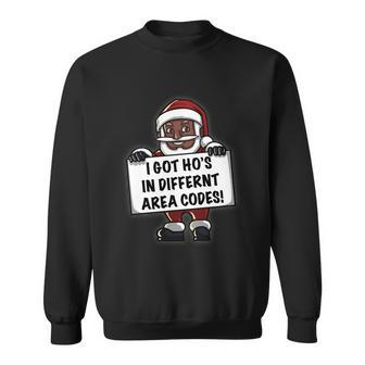 African American Santa I Got Hos Ugly Christmas Meaningful Gift Sweatshirt - Monsterry AU