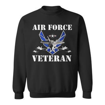 Air Force Veteran With Vintage Roundel And F35 Sweatshirt - Seseable