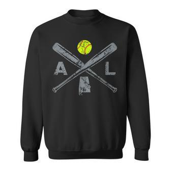 Alabama Softball Bats & Ball Retro Style Softball Player Sweatshirt | Mazezy
