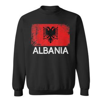 Albanian Flag | Vintage Made In Albania Gift Sweatshirt - Seseable