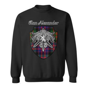 Alexander Scottish Clan Family Tartan Lion Sword Name Crest Men Women Sweatshirt Graphic Print Unisex - Thegiftio UK