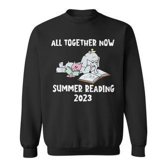 All Together Now Summer Reading Program 2023 Pig Elephant Sweatshirt - Thegiftio UK