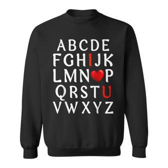 Alphabet Abc I Love You Valentines Day Heart Gifts Him Her Sweatshirt - Seseable