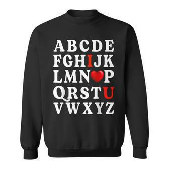 Alphabet Abc I Love You Valentines Day Heart Gifts Him Her V2 Sweatshirt - Seseable