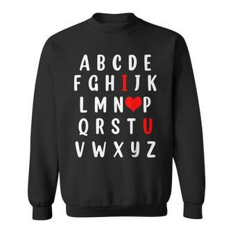 Alphabet Abc I Love You Valentines Day Heart Gifts V4 Sweatshirt - Seseable