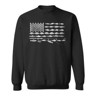 American Fishing Rod Flag V2 Men Women Sweatshirt Graphic Print Unisex - Seseable