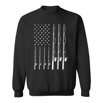 American Fishing Rod Flag V3 Men Women Sweatshirt Graphic Print Unisex - Seseable