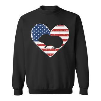 American Flag 4Th Of July Guiena Pig Dad Guiena Pig Lover Men Women Sweatshirt Graphic Print Unisex - Seseable