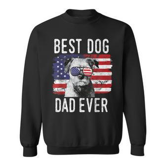American Flag Best Dog Dad Ever Border Terrier Usa Gift For Mens Sweatshirt | Mazezy