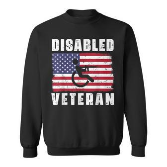 American Flag Retro Vintage Disabled Veteran Retro Vintage Sweatshirt - Seseable