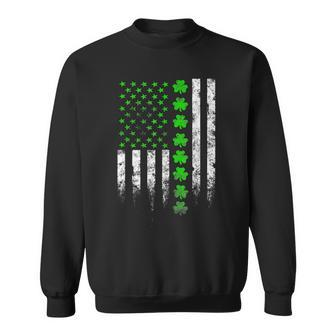 American Flag Shamrock Clover Happy St Patricks Day Gifts V2 Sweatshirt - Seseable