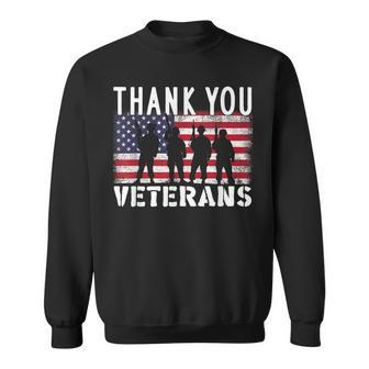 American Flag Thank You Veterans Proud Veteran Usa Day V2 Sweatshirt - Seseable