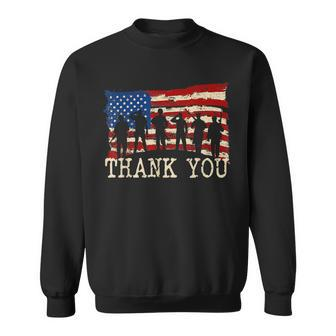 American Flag Thank You Veterans Proud Veteran V3 Men Women Sweatshirt Graphic Print Unisex - Thegiftio UK